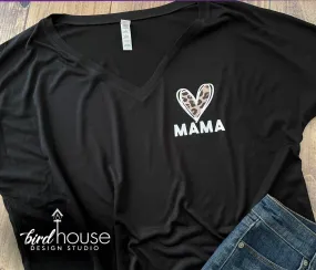 Mama Leopard Print Heart Shirt, Any Name, Mom, Grandma, Abuela, Tia