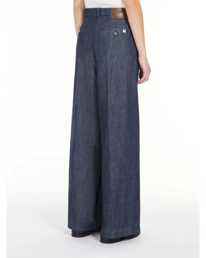 Max Mara Weekend Fuxia Pleated Denim Pant