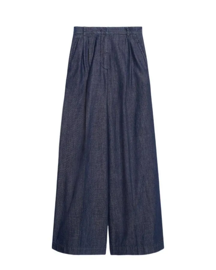 Max Mara Weekend Fuxia Pleated Denim Pant