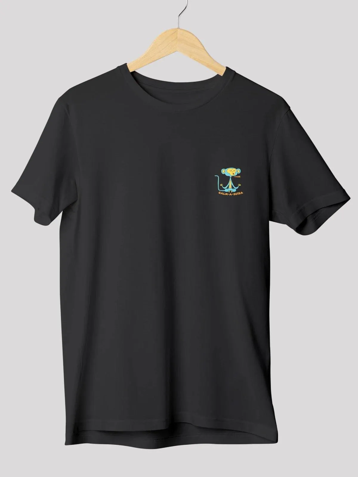 Meditating Monkey Black Unisex T-Shirt