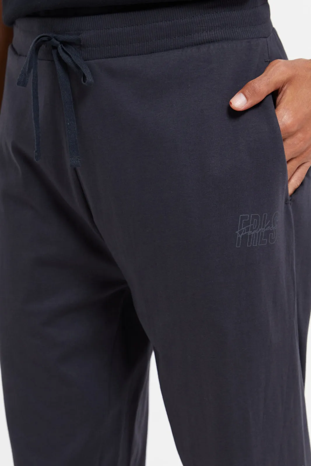 Men Charcoal Cuffed Pyjama Bottom