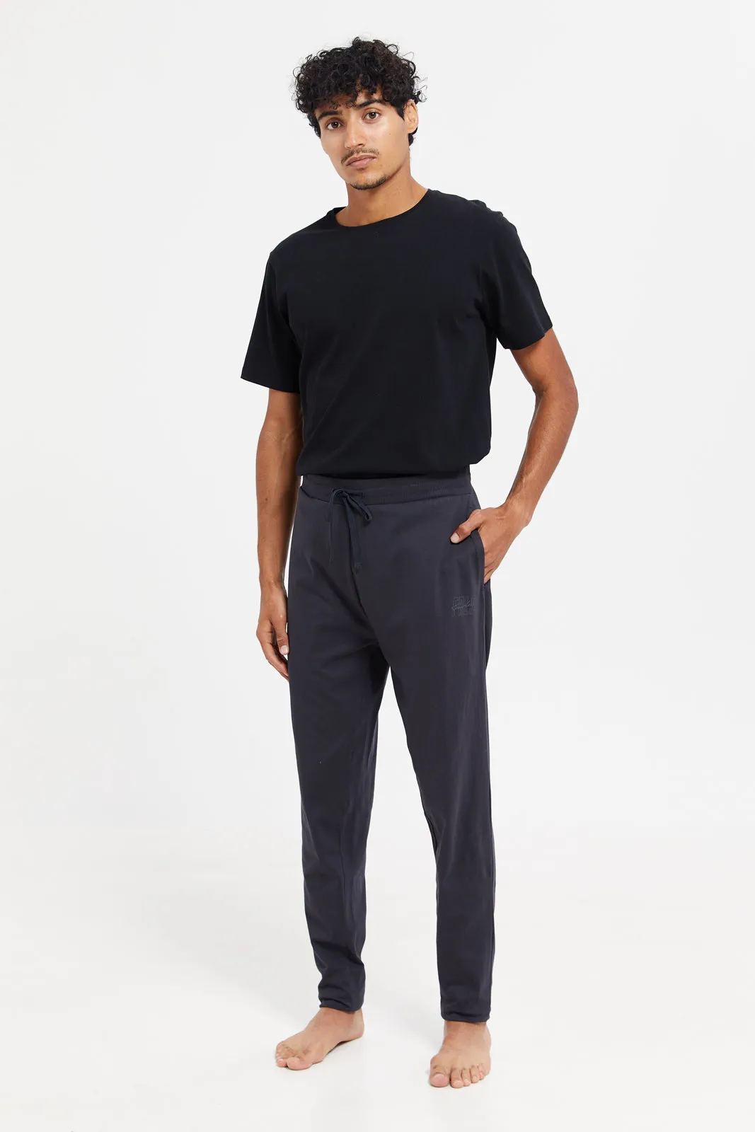 Men Charcoal Cuffed Pyjama Bottom