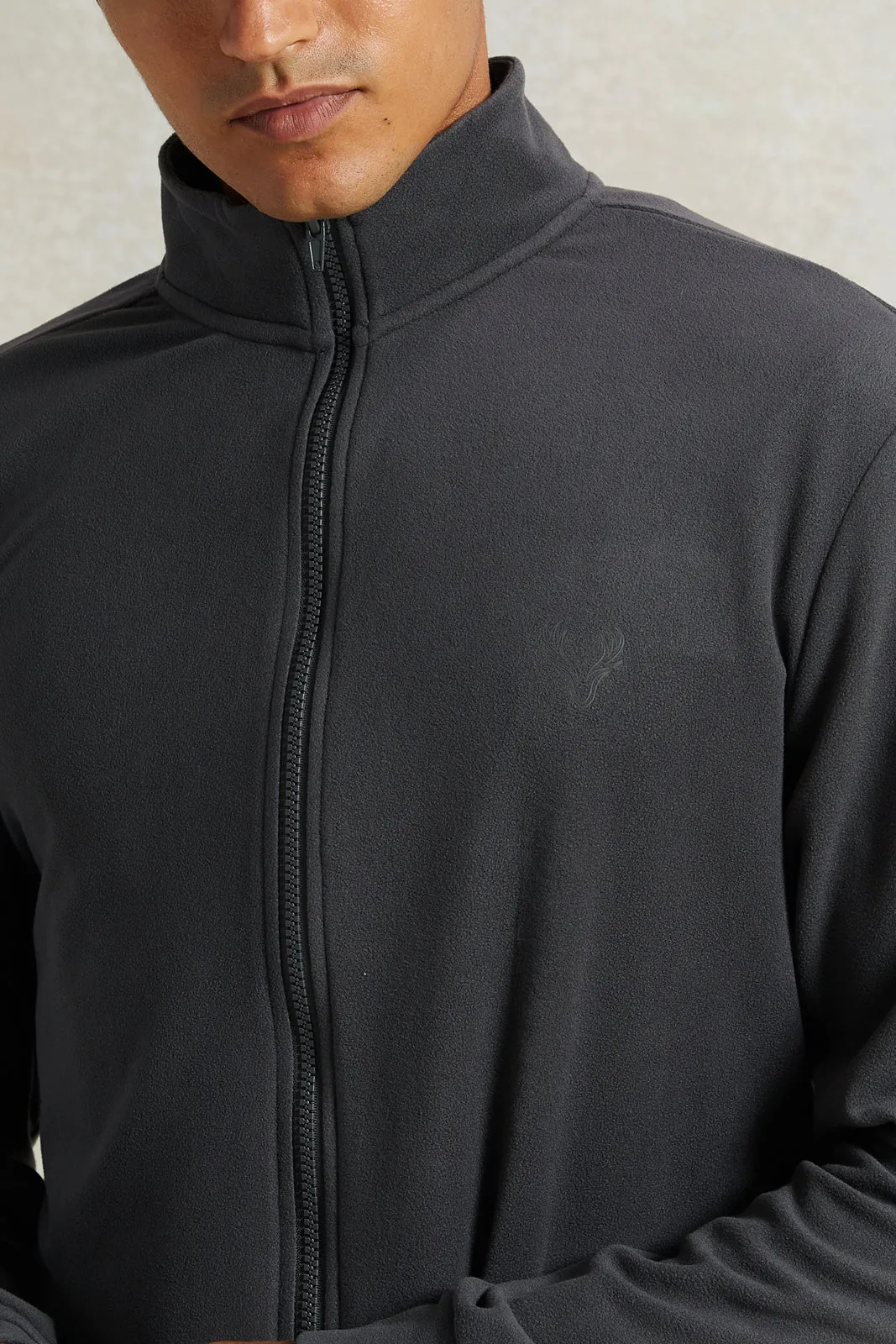 Men Grey Micro Polar Sweatshirt