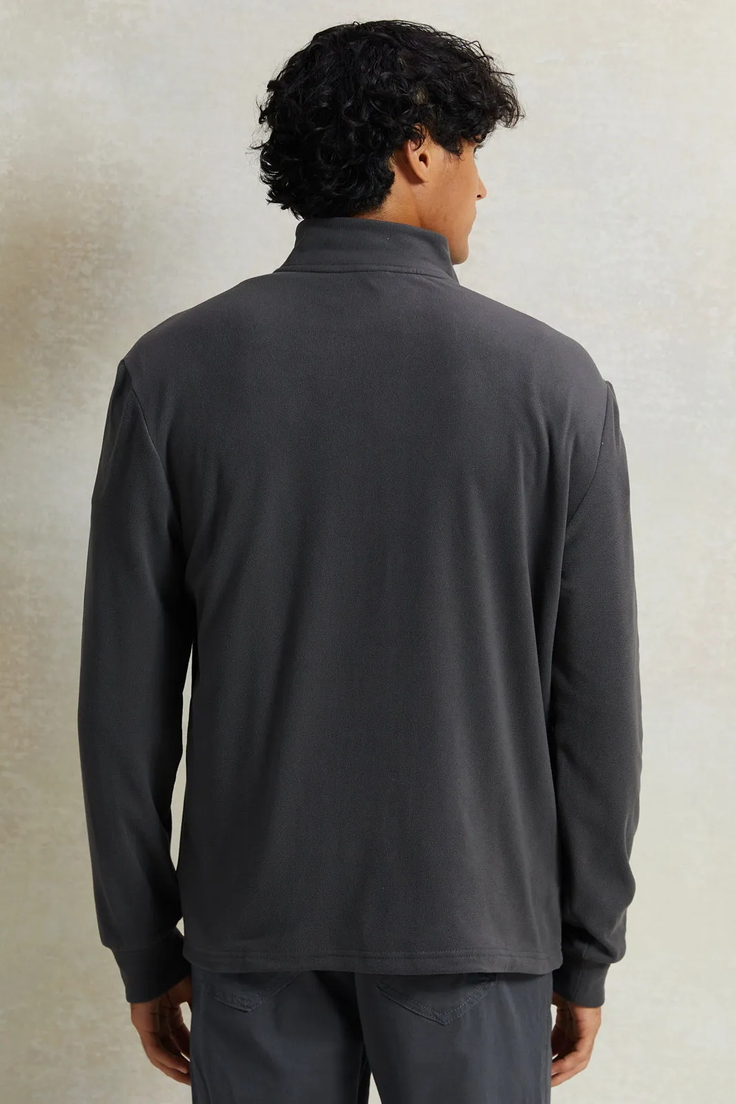 Men Grey Micro Polar Sweatshirt