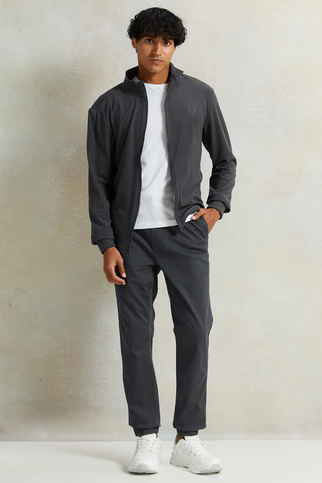 Men Grey Micro Polar Sweatshirt