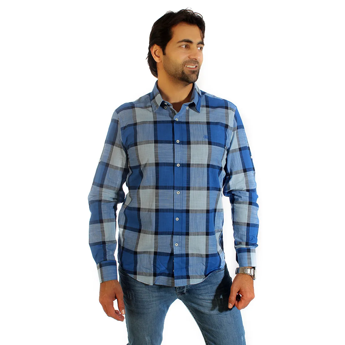 Men shirt- colored karohat  / made in Turkey -3308