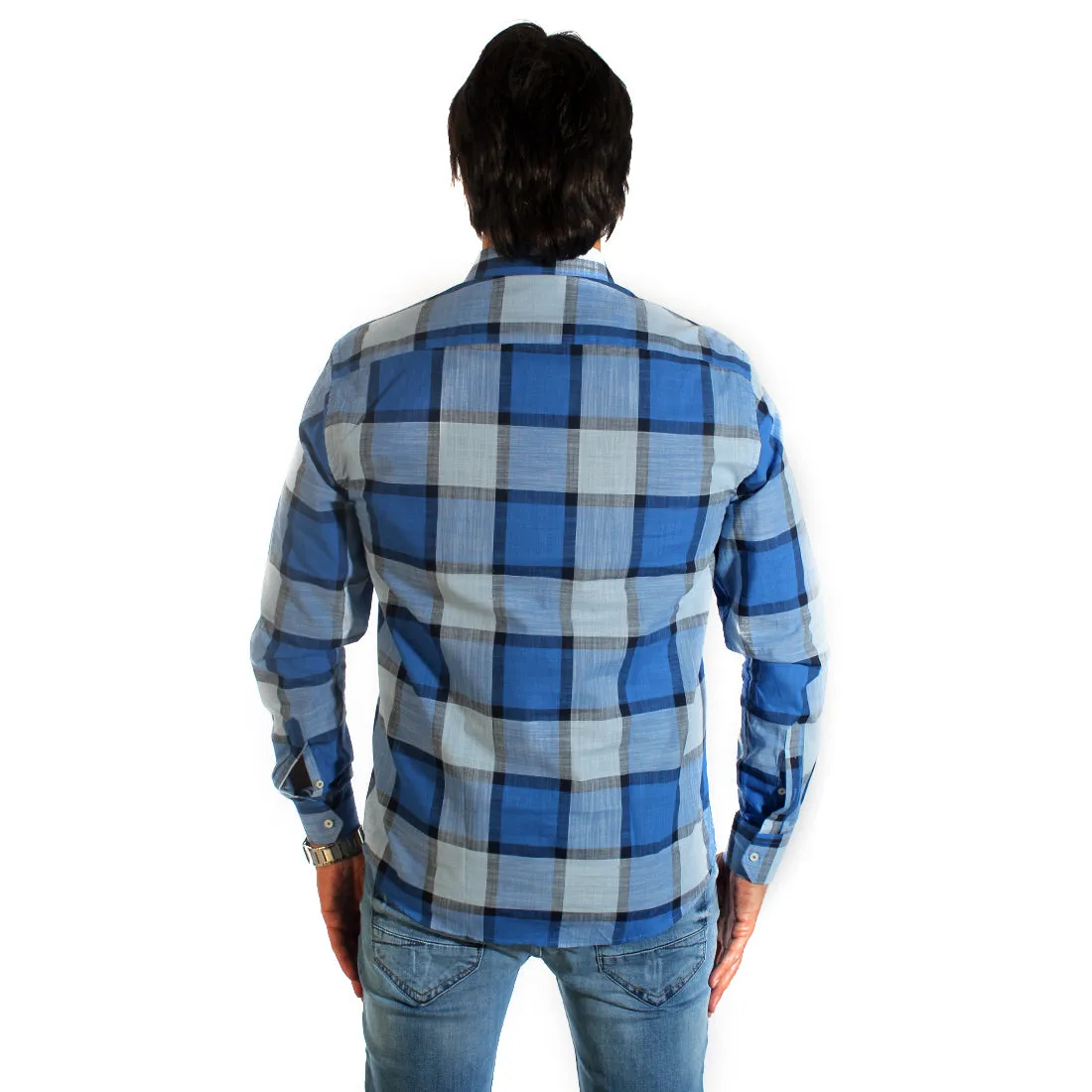 Men shirt- colored karohat  / made in Turkey -3308