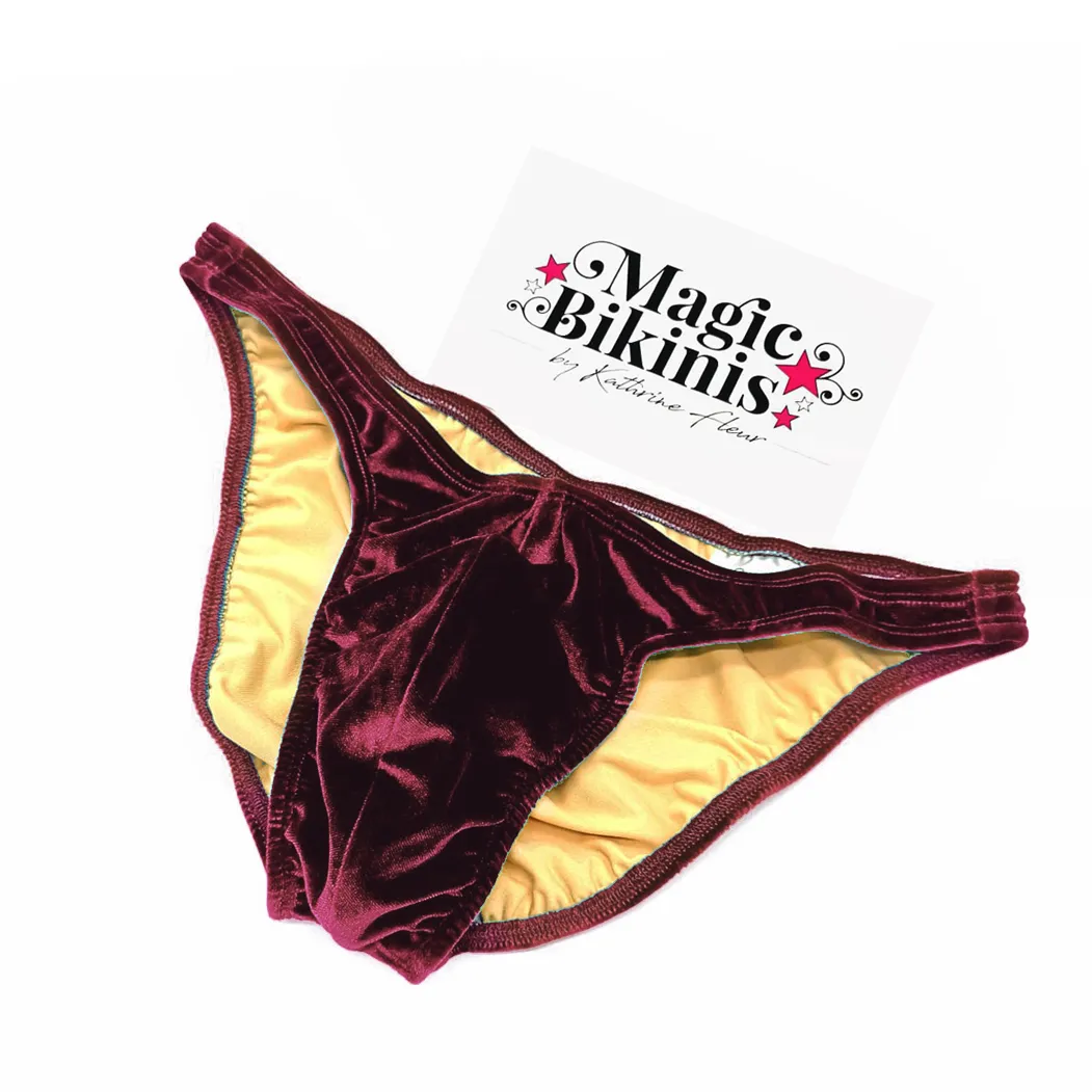 Men's Bodybuilding Posing Trunks, Posing Slip. Bodybuilding Slip - Velvet