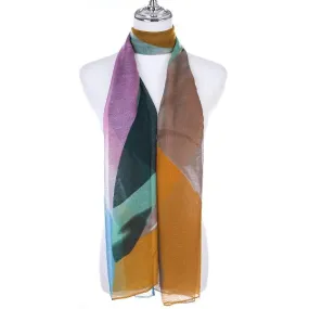 Mila Abstract Coffee Scarf