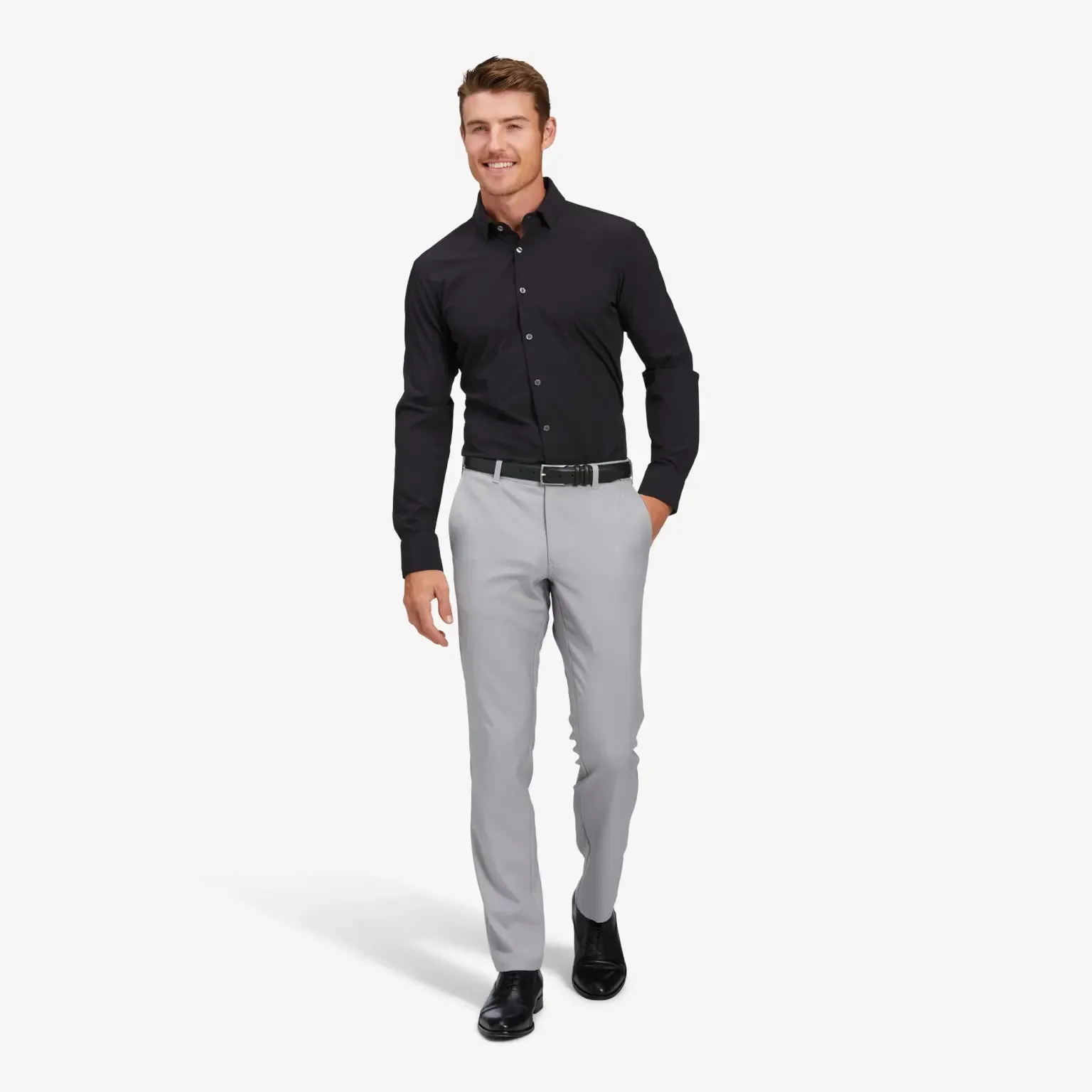 Mizzen Main Leeward Dress Shirt in Solid Black