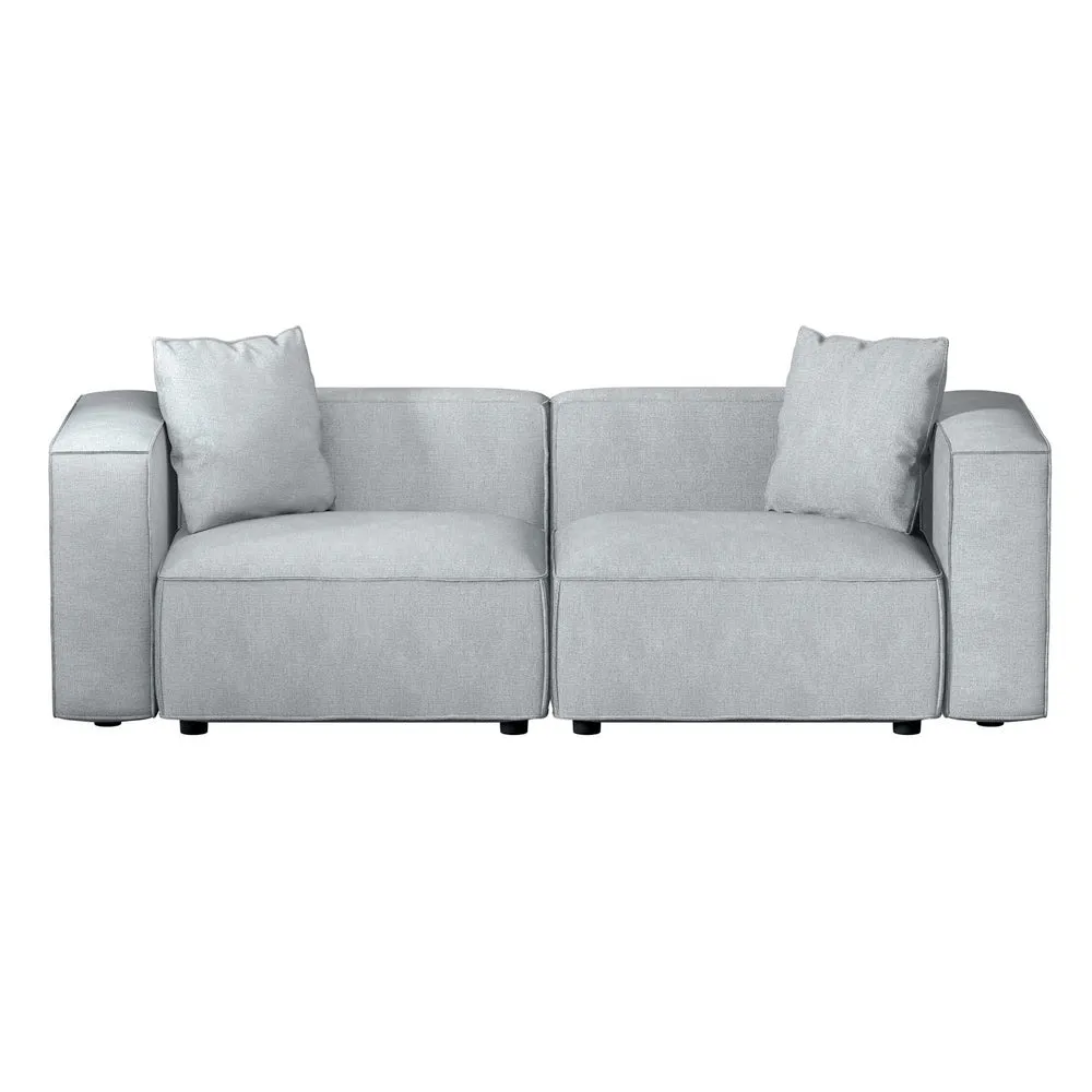 Modular Linen Sofa Chaise Set, High Resilience, 2-Seater - Artiss