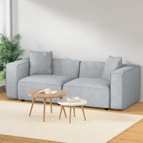 Modular Linen Sofa Chaise Set, High Resilience, 2-Seater - Artiss