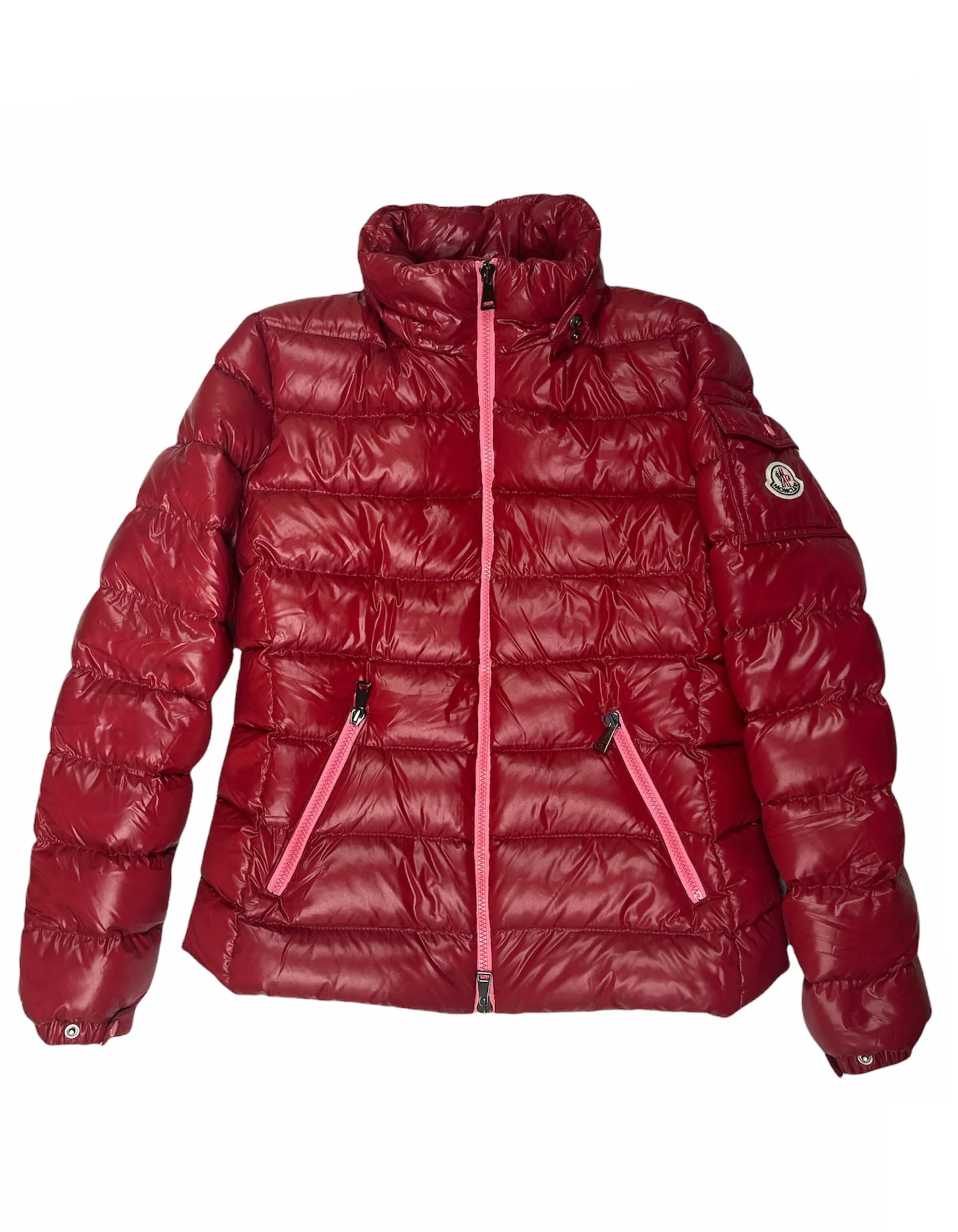 Moncler Red Badyfur Down Jacket w/Fox Trim sz 1/US S