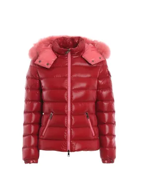 Moncler Red Badyfur Down Jacket w/Fox Trim sz 1/US S