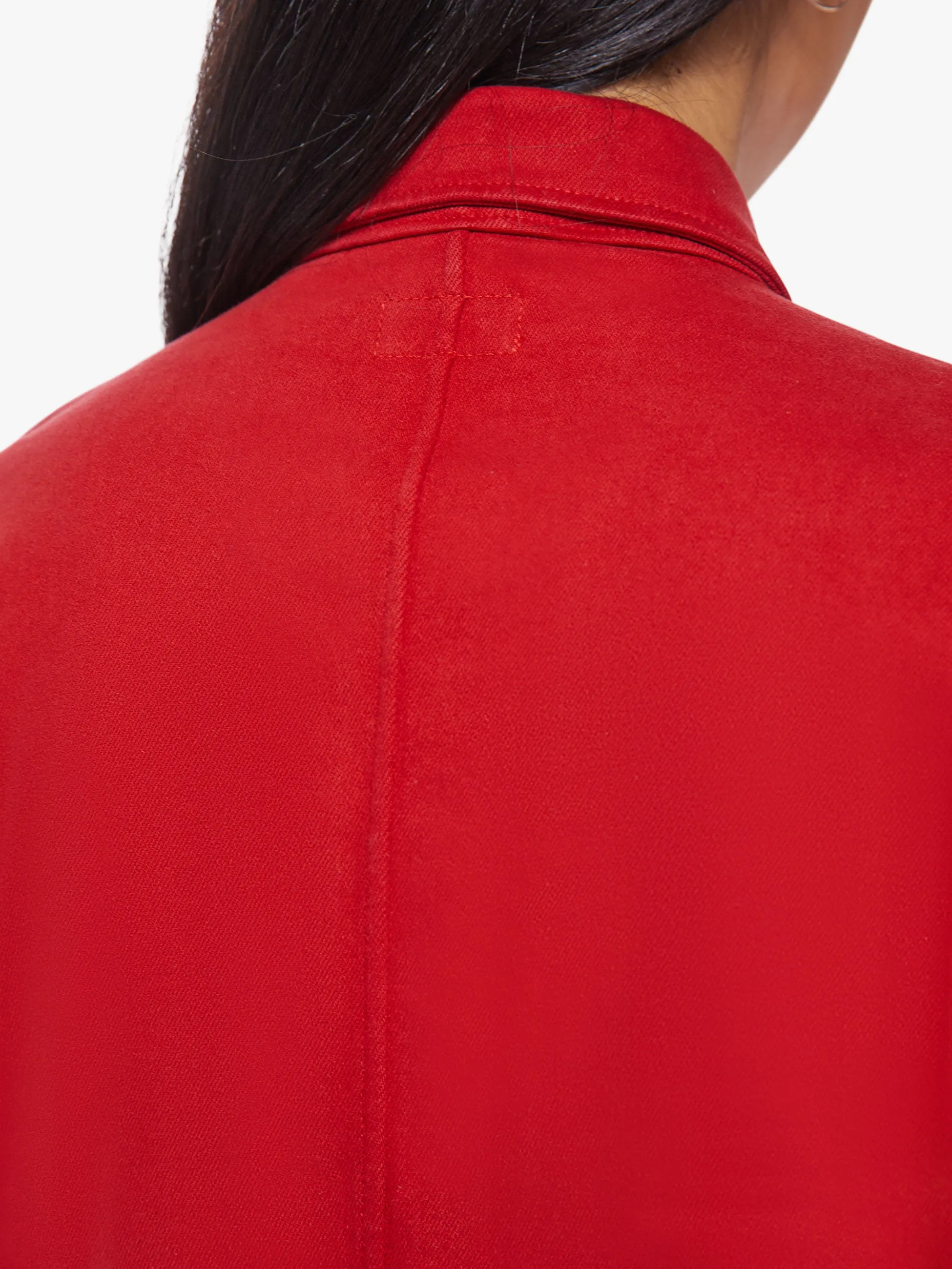 Mother - The Cadet Mini Shirt Dress in Haute Red