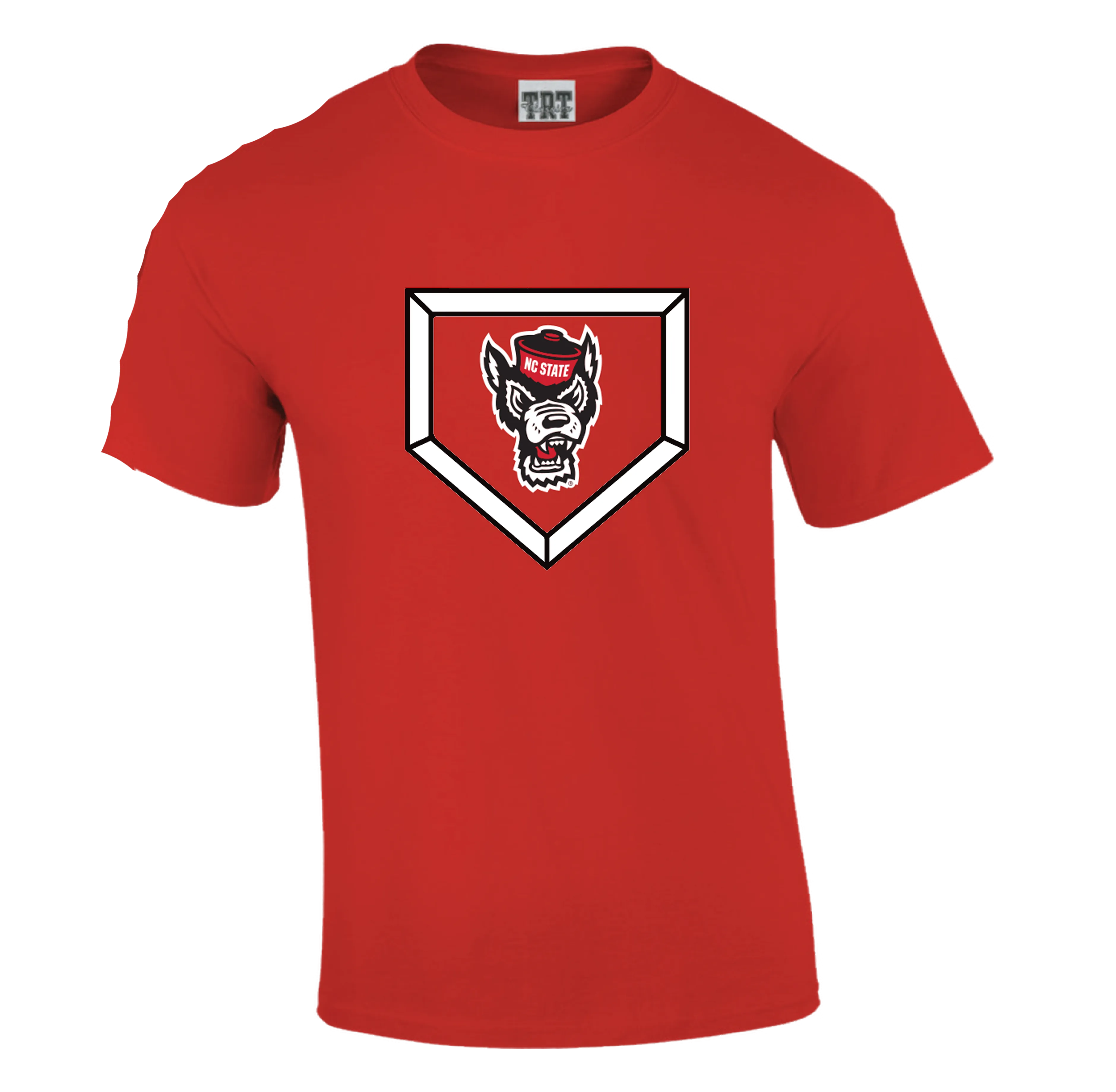 NC State Wolfpack Red Wolfhead Homeplate Short Sleeve T-Shirt