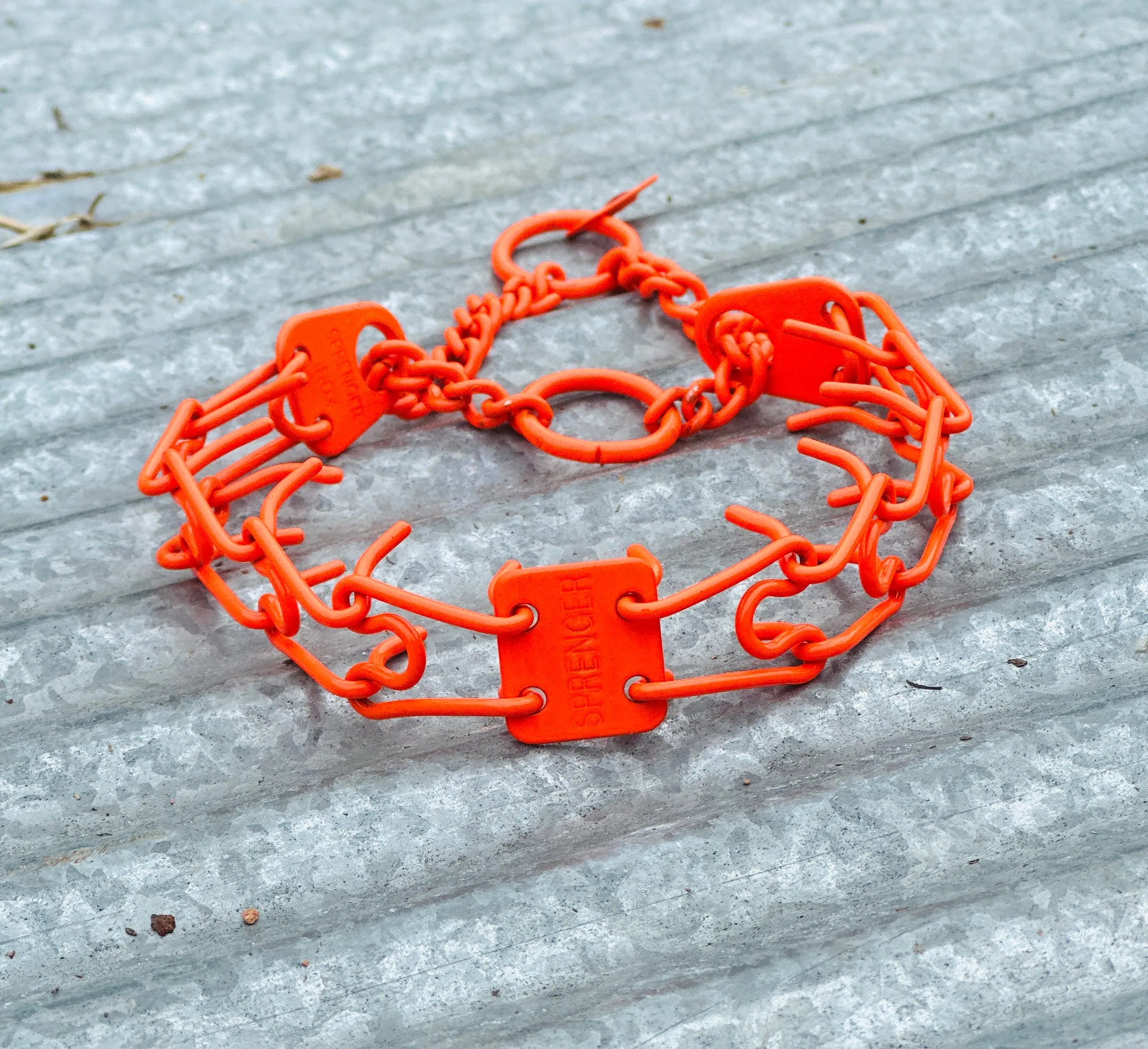 Neon Orange Custom Powder Coated Herm Sprenger Prong Collar for Dogs