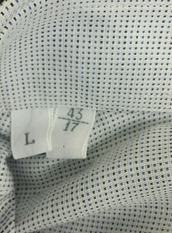New- Ermenegildo Zegna- White/Blue Pin-Dot Dress Shirt- size (43) 17