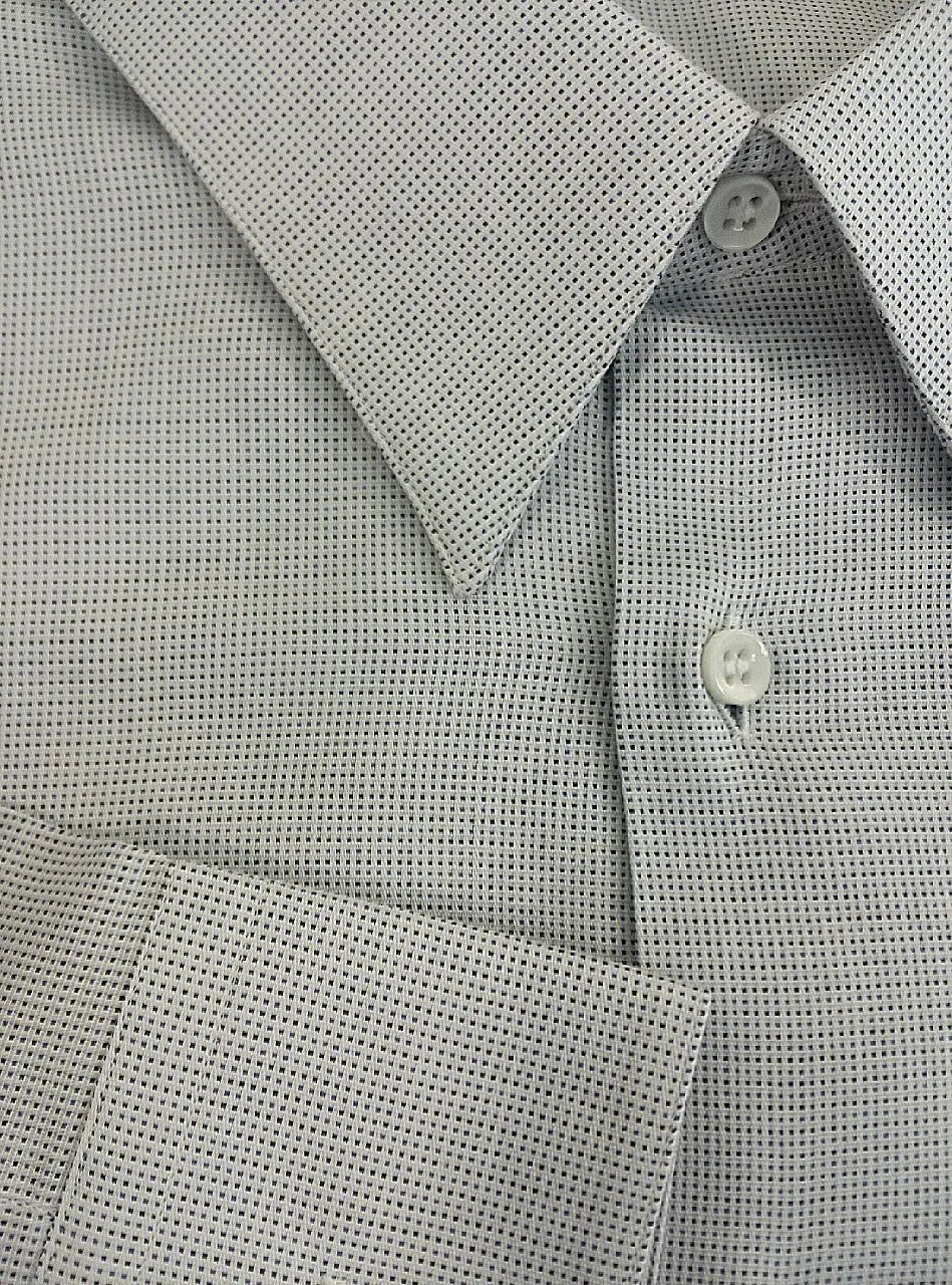 New- Ermenegildo Zegna- White/Blue Pin-Dot Dress Shirt- size (43) 17