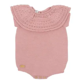Nueces Girls Pink Collared Romper