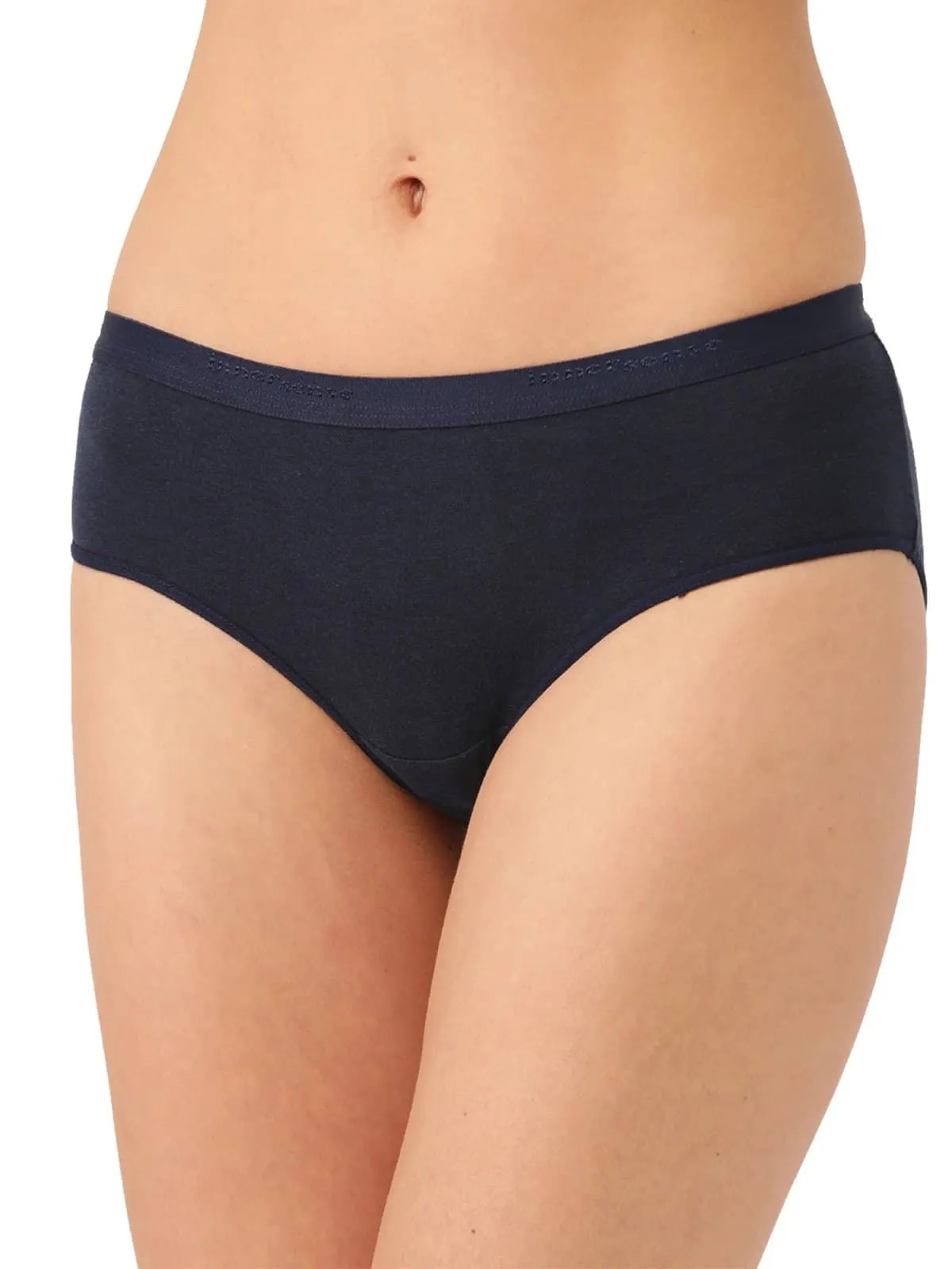 Organic Cotton Antimicrobial  High waist Hipster (Pack Of 3 )-ISPC002-Navy Blue-