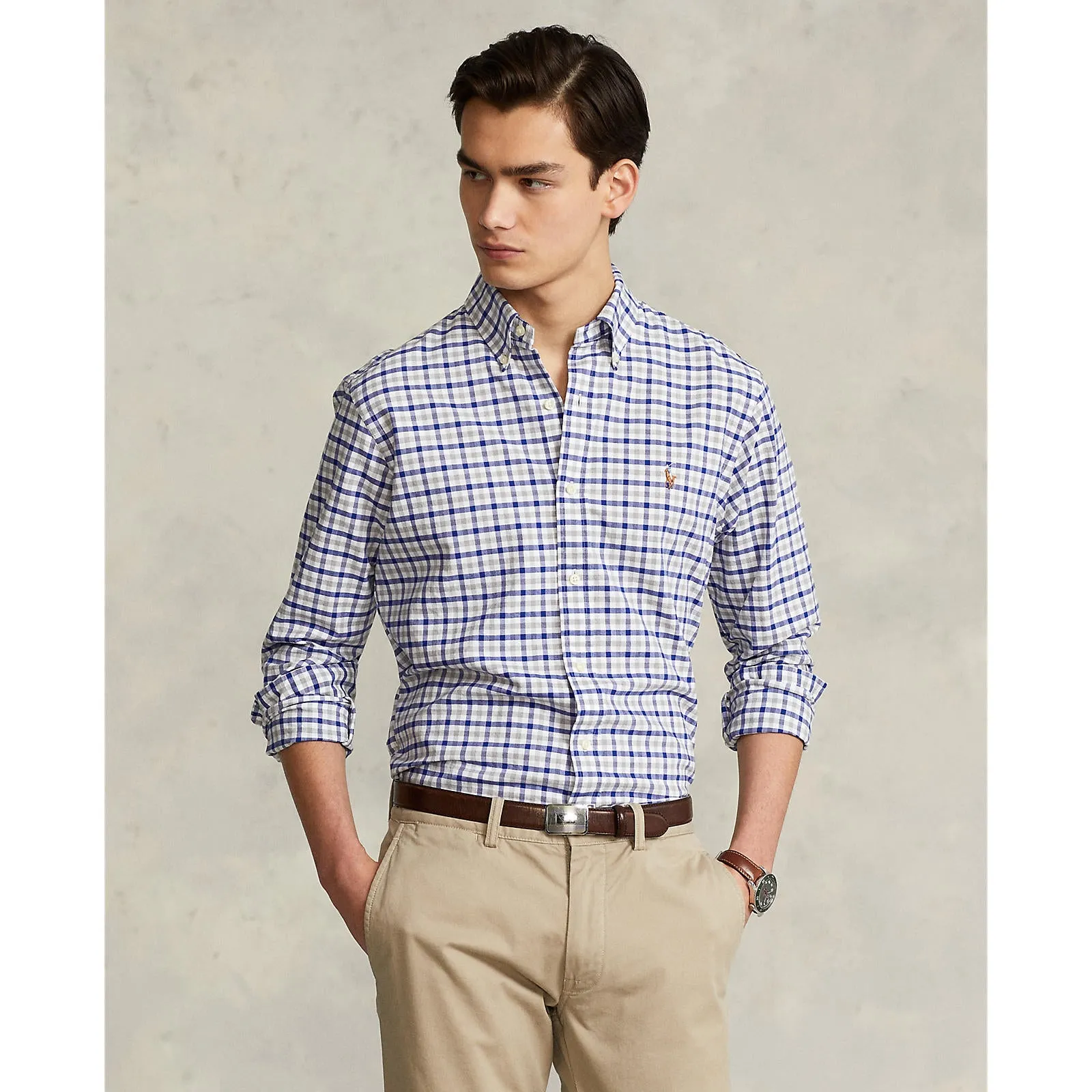 Oxford Shirt - Check - Blue, White & Grey