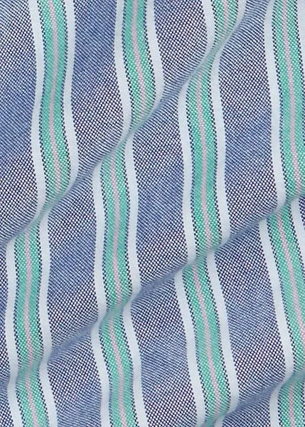 Oxford Shirt - Stripe - Navy & Green