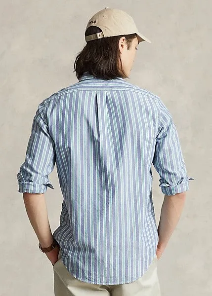 Oxford Shirt - Stripe - Navy & Green