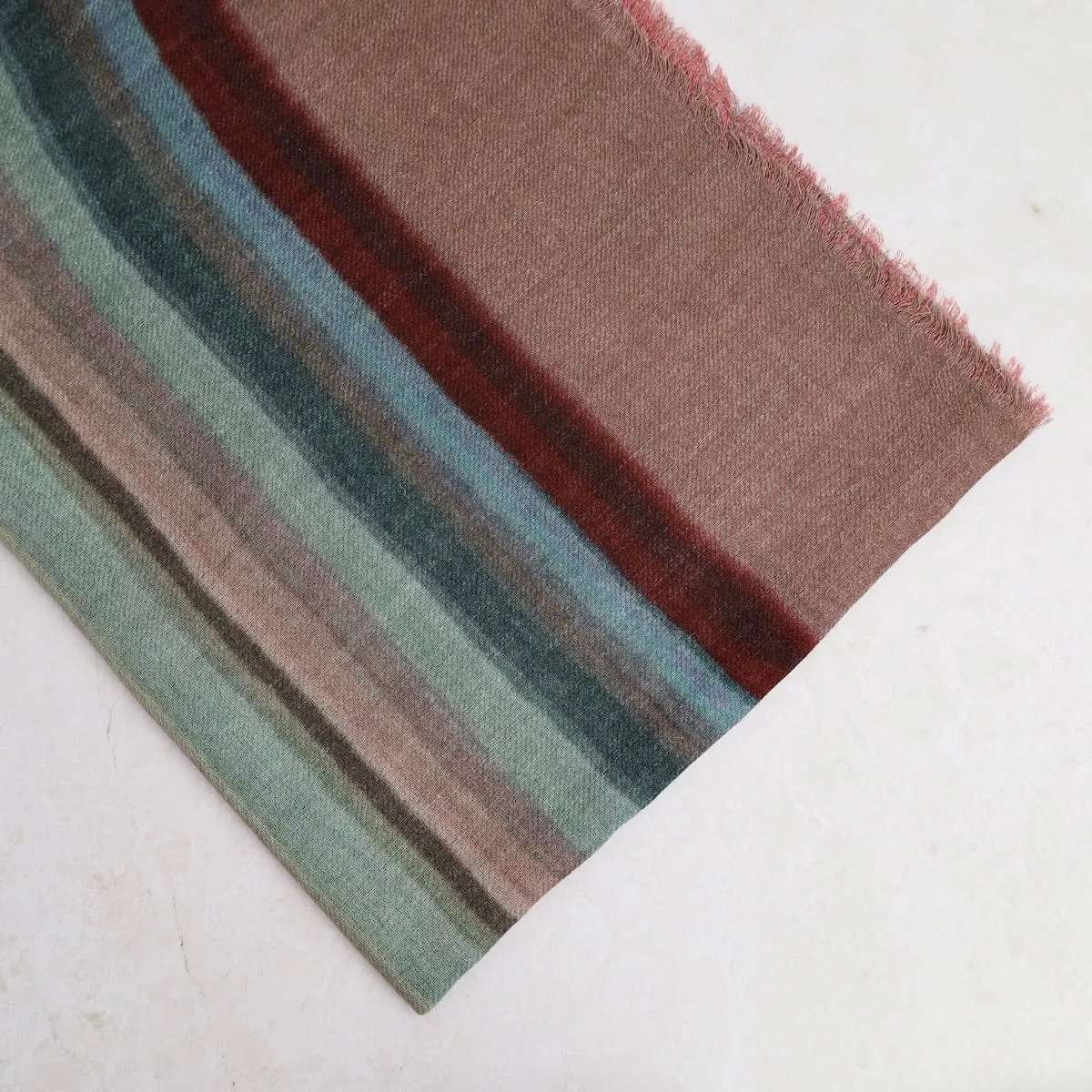 Pangden Wool/Silk Scarf - Earth Stripes
