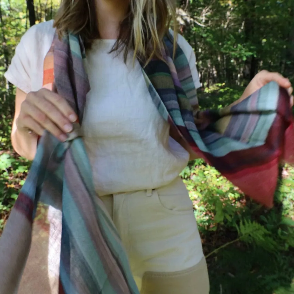 Pangden Wool/Silk Scarf - Earth Stripes