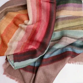 Pangden Wool/Silk Scarf - Earth Stripes