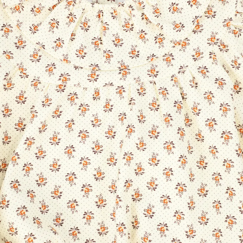 PETITE AMALIE FLOWER PRINT RUFFLE COLLAR ROMPER