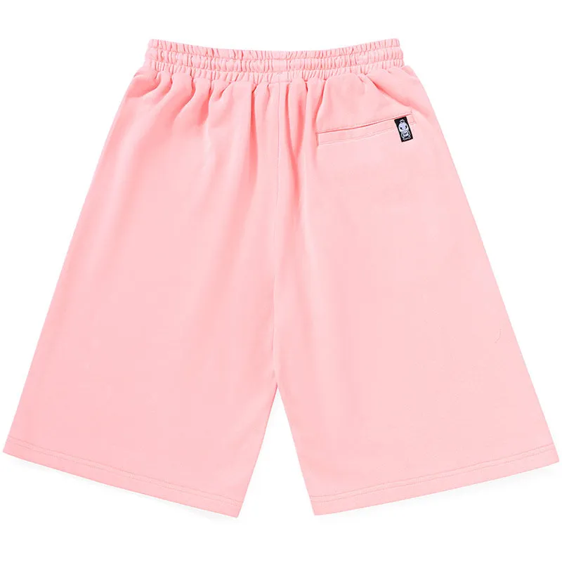 Plain Asymmetric Pocket Print Loose Shorts