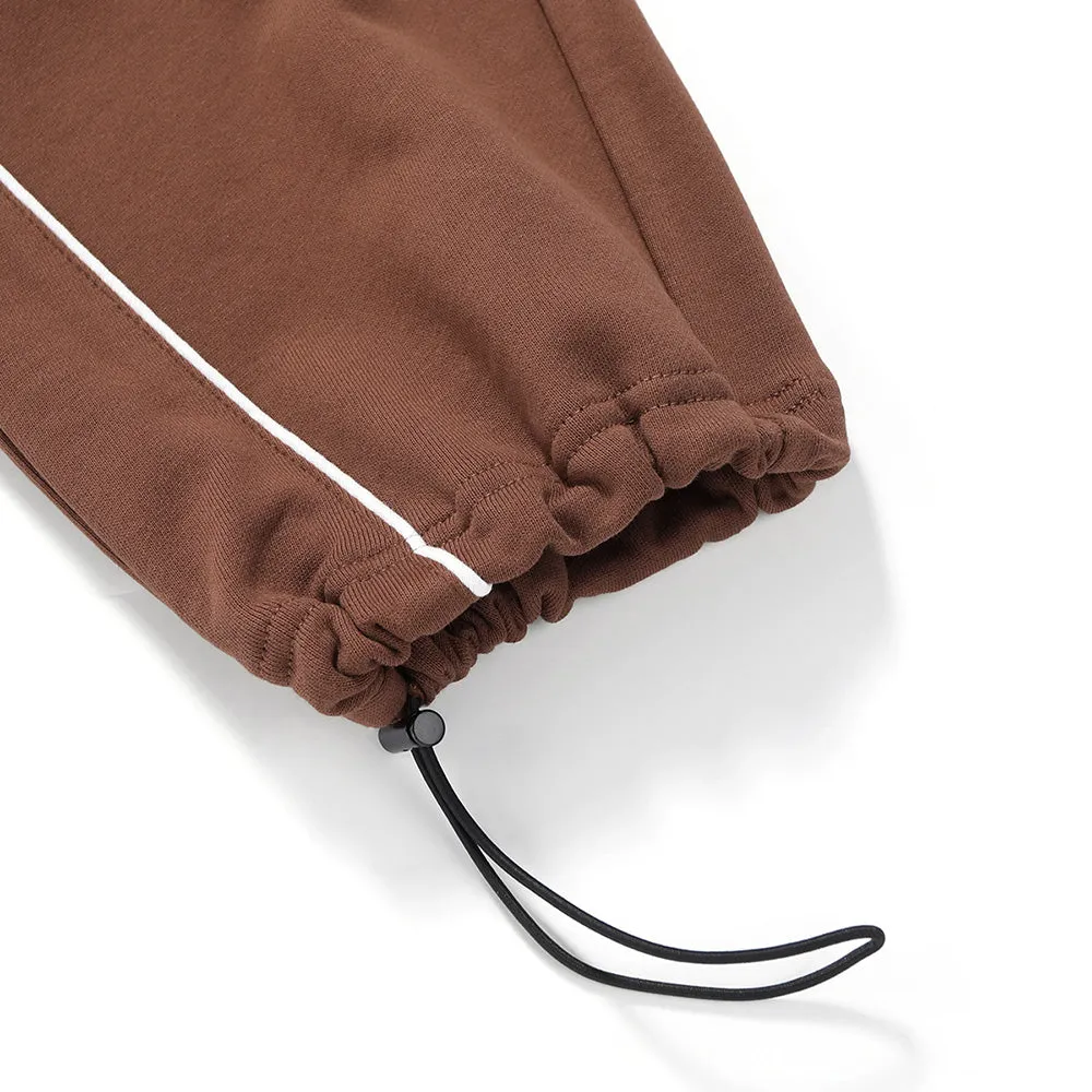 Plain Print Spliced Stripes Loose Casual Pants