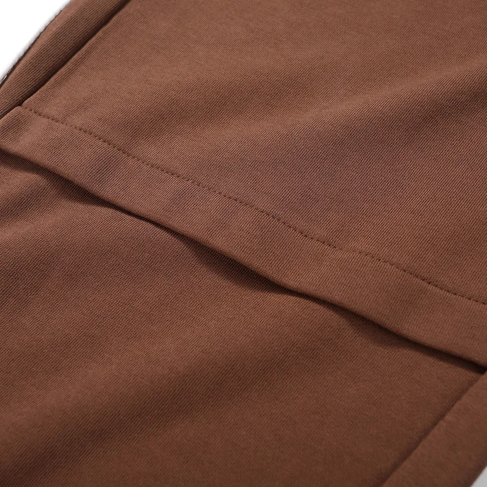 Plain Print Spliced Stripes Loose Casual Pants