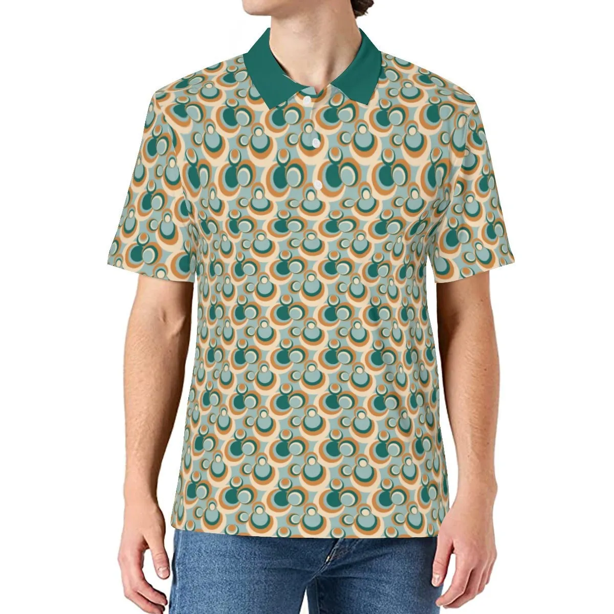 Polo Shirt Men, 60s 70s Style Shirt Men, Mid Century Mint Green Polo Shirt, Retro Polo Shirt,Men's Polo Shirt,Vintage Style Shirt, Mod Shirt