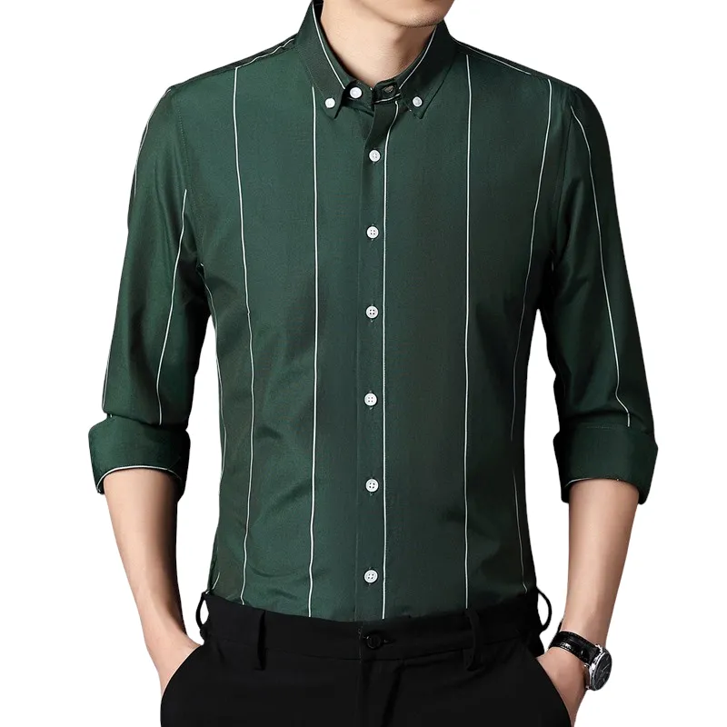 Pologize™ Long Sleeve Striped Business Shirt