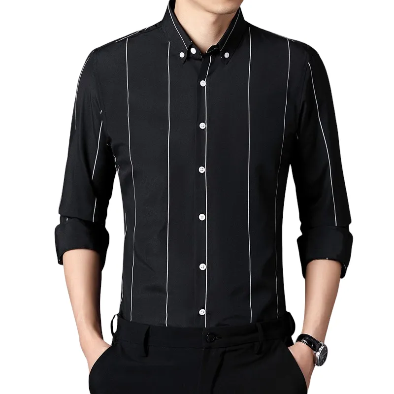 Pologize™ Long Sleeve Striped Business Shirt