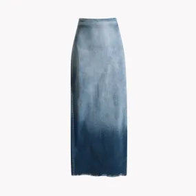 Pre Order:  High Waisted Ombre Denim Skirt