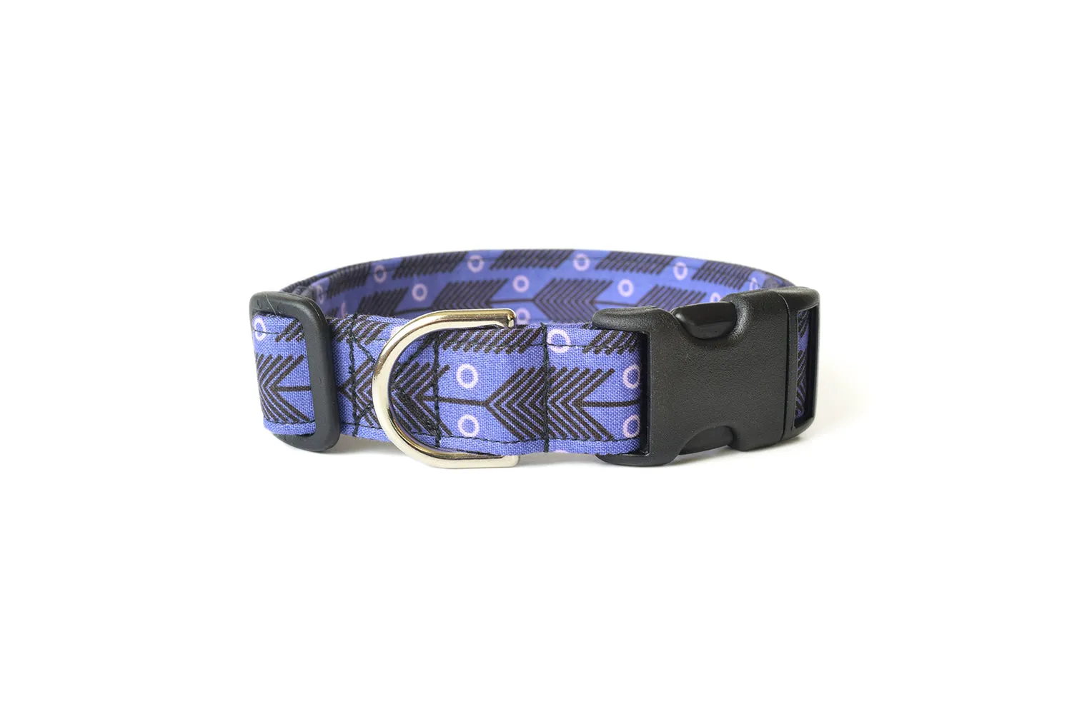 Purple & Black Arrows Dog Collar