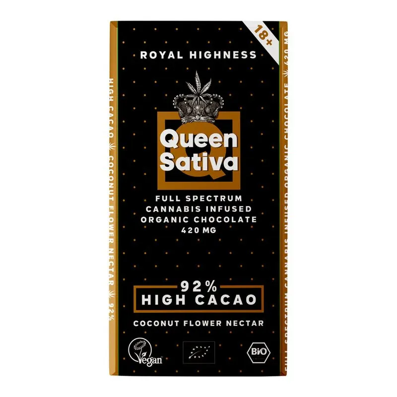 Queen Sativa - Royal Highness - Full Spectrum CBD Infused Organic Chocolate