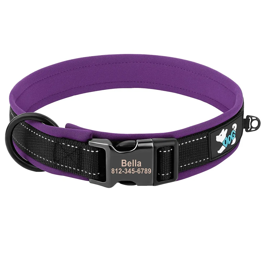 Reflective Personalized Dog Collar