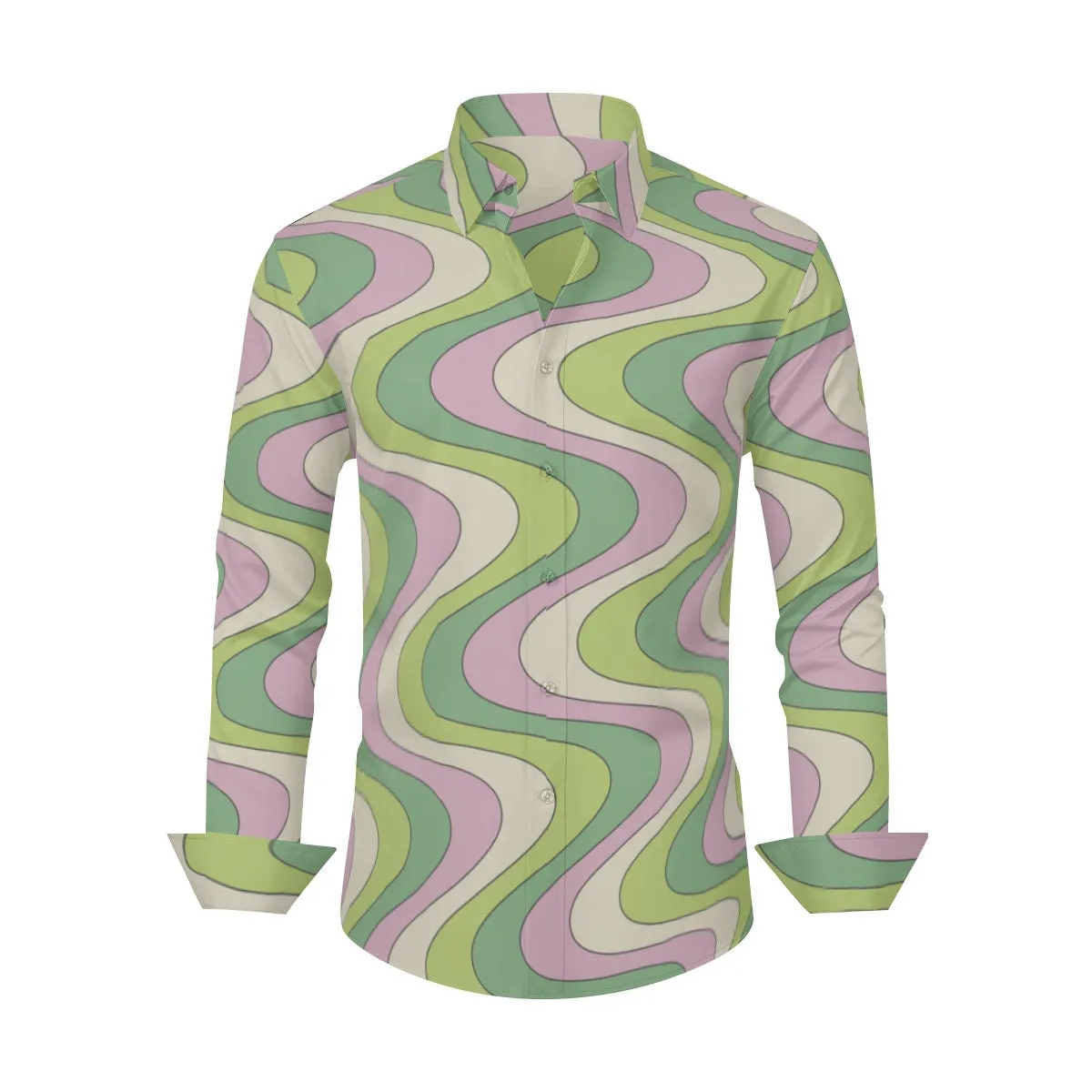 Retro Shirt Men, Vintage Style Shirt Men, 70s inspired top, 70s shirt men, 70s style top Men, Hippie Top, Green Stripe Shirt, Groovy Top