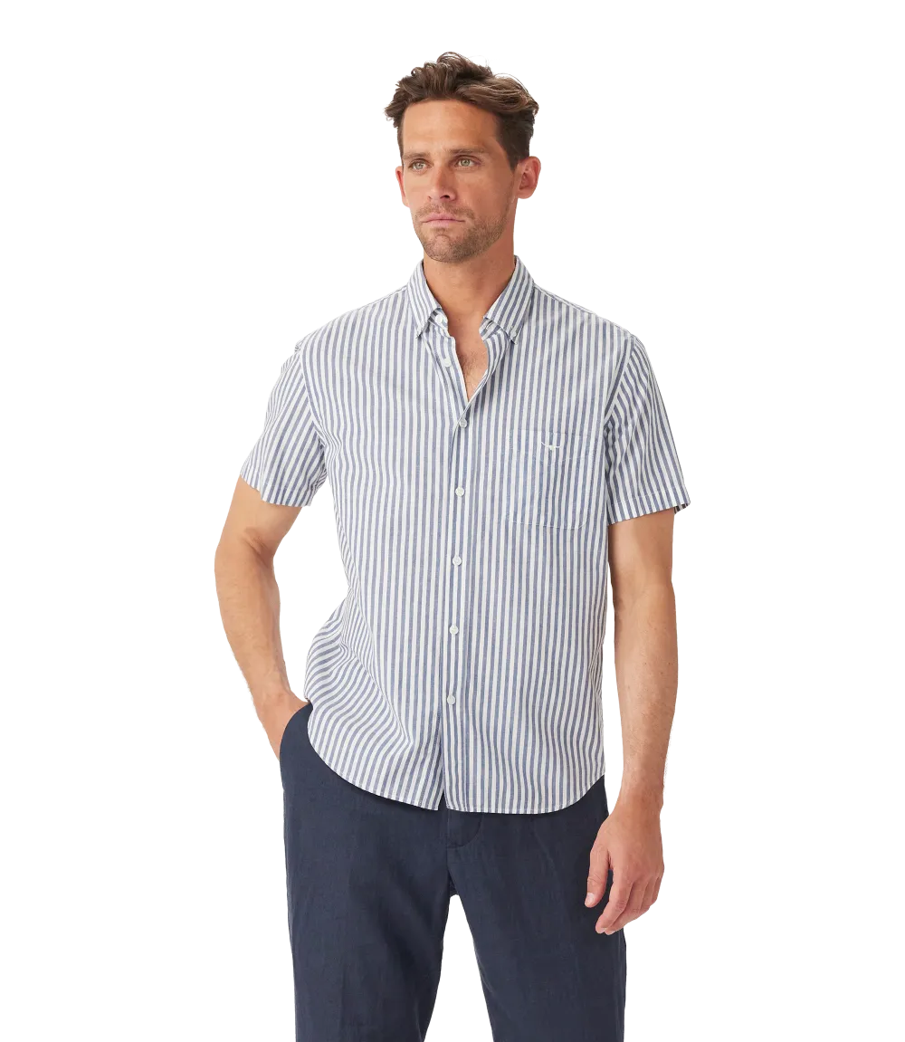 R.M.Williams - Regular Shirt - Stripe - Short Sleeve - Blue & White