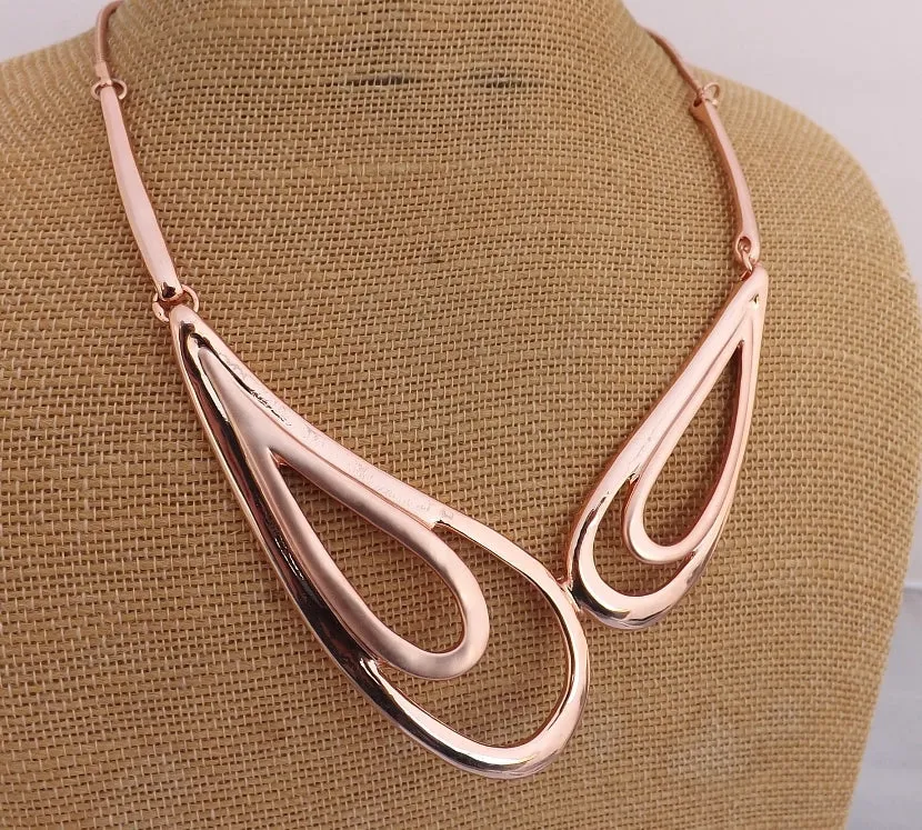 Rose Gold Tone Collar Necklace