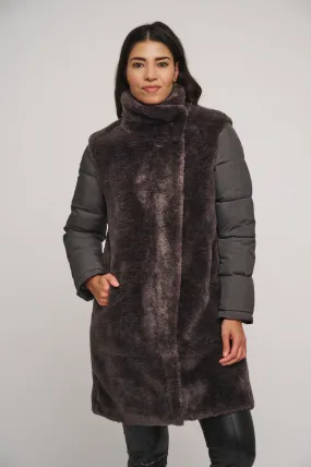 Rouke Faux Fur Coat - Graphite