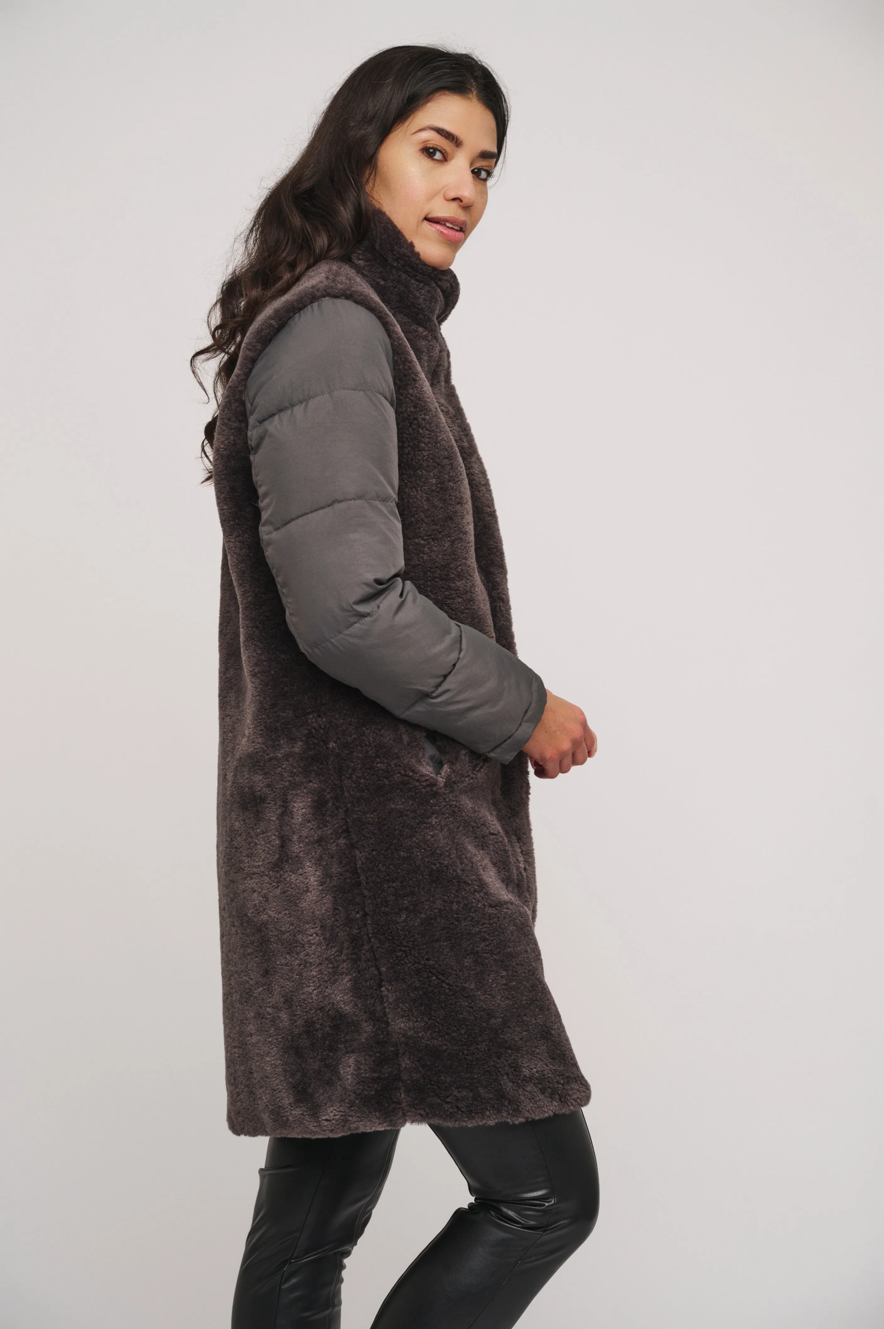 Rouke Faux Fur Coat - Graphite
