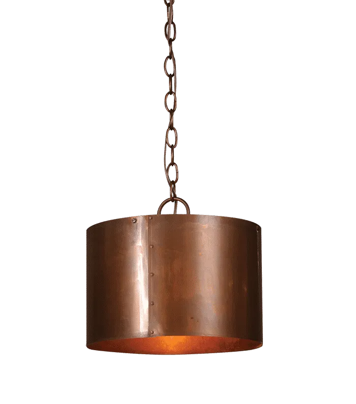 Round Copper Drum Chandelier - Large
