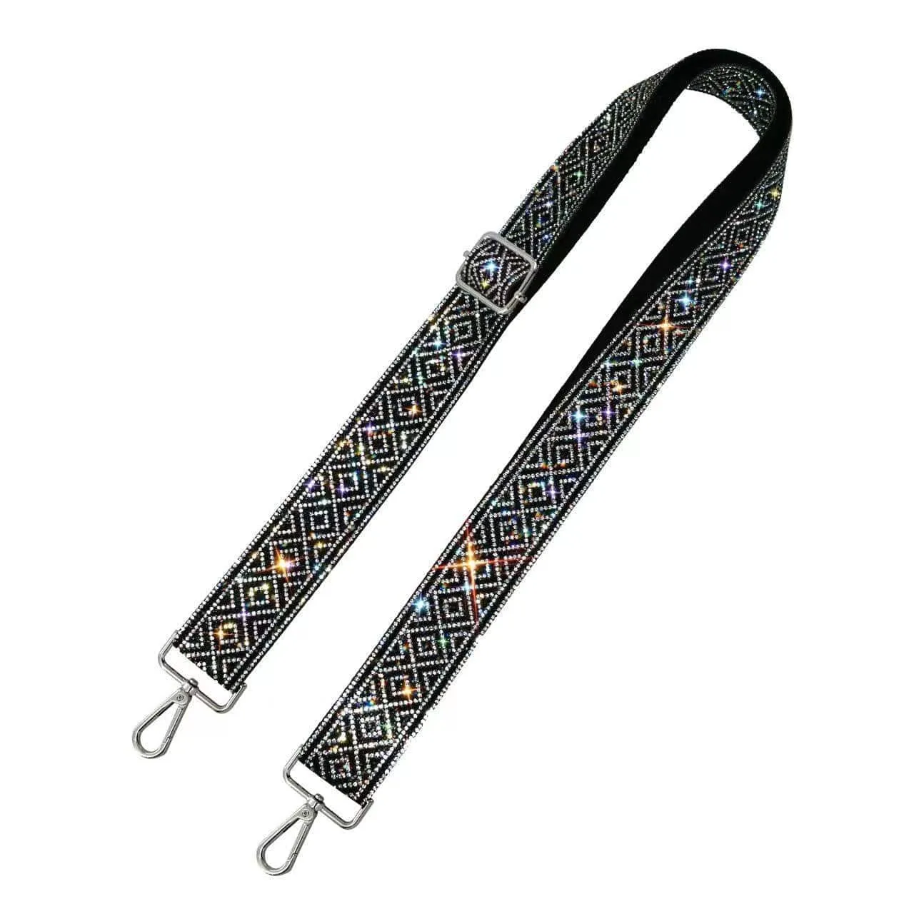 RS038R Sparkling Rhinestone Diamond Pattern Guitar Strap