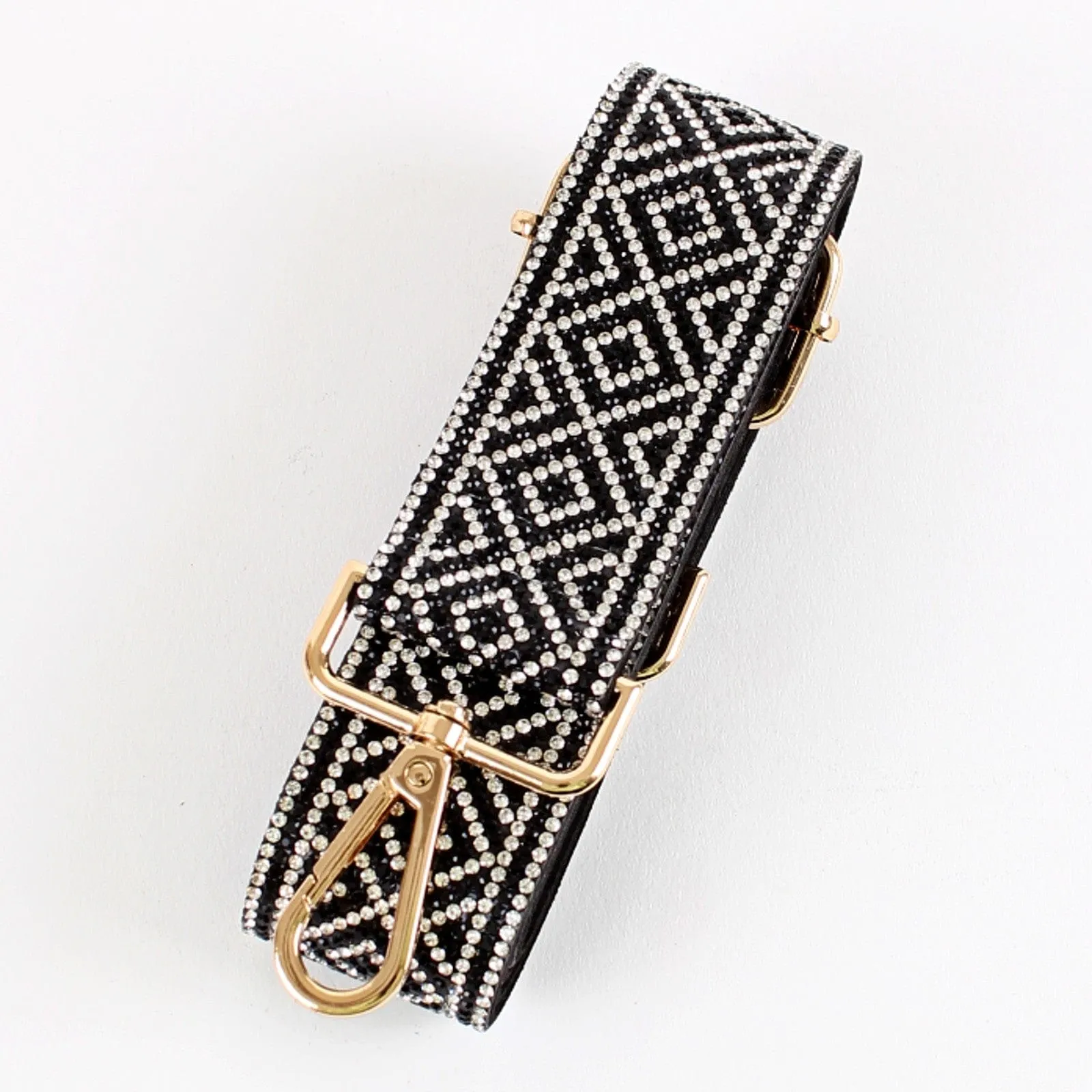 RS038R Sparkling Rhinestone Diamond Pattern Guitar Strap